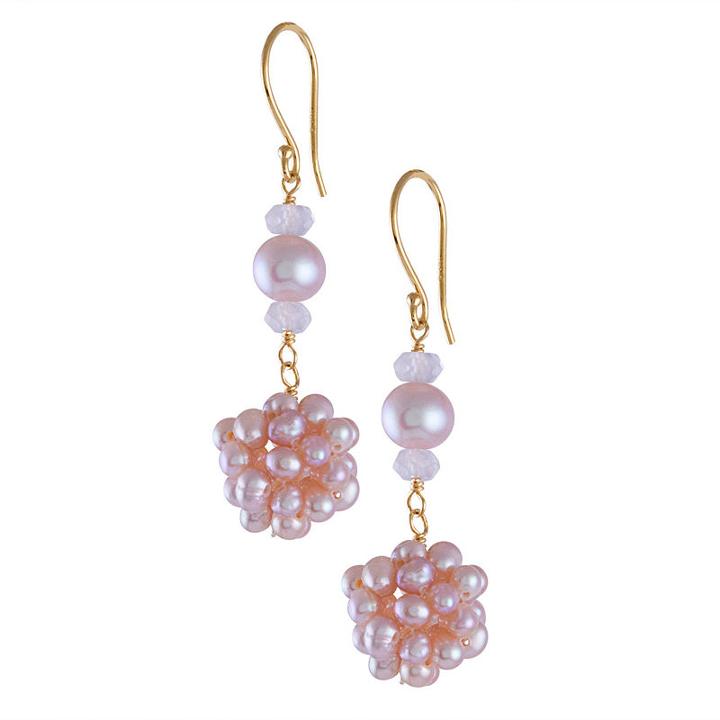 Genuine Pink Pearl Drop Earrings