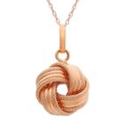 Womens 14k Rose Gold Knot Pendant Necklace