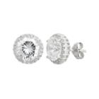 Diamonart Greater Than 6 Ct. T.w. Round White Cubic Zirconia Sterling Silver Stud Earrings