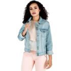 Light Wash 12-button Stretch Denim Western Jackets Waistband Adjusable