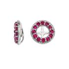 Diamond Accent & Lab-created Red Ruby Sterling Silver Earring Jackets