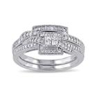 1/3 Ct. T.w. Diamond 10k White Gold Multi-top Bridal Ring Set