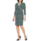 Black Label By Evan-picone 3/4 Sleeve Dots Sheath Dress