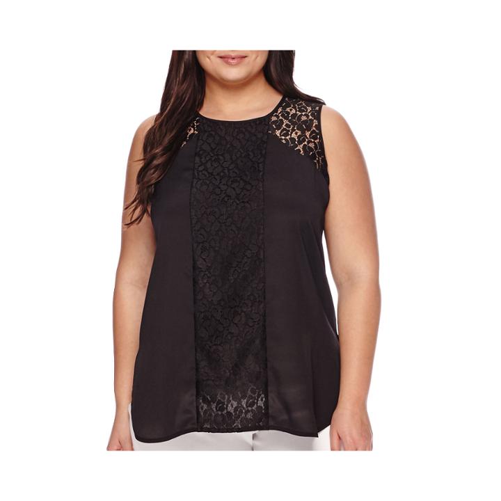 Worthington Lace Mix Tank Top - Plus