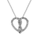 Diamonart Womens 3/4 Ct. T.w. White Cubic Zirconia Heart Pendant Necklace