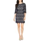 Ronni Nicole 3/4 Sleeve Lace Waves Shift Dress