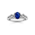 Lab-created Blue Sapphire And Diamond-accent 10k White Gold Ring