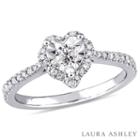 Laura Asley Womens 1/3 Ct. T.w. Round White Diamond Sterling Silver Engagement Ring