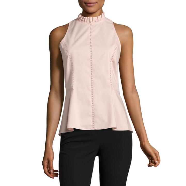Worthington Rufflehigh Neck Sleeveless Blouse