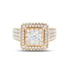Limited Quantites Womens 2 Ct. T.w. Genuine White Diamond 14k Gold Cocktail Ring