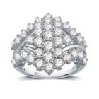 Womens 3 Ct. T.w. Genuine White Diamond 10k Gold Cluster Ring