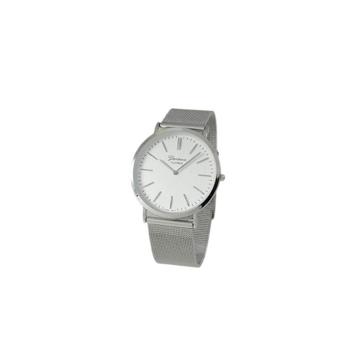 Geneva Platinum Womens Silver Tone Strap Watch-1513