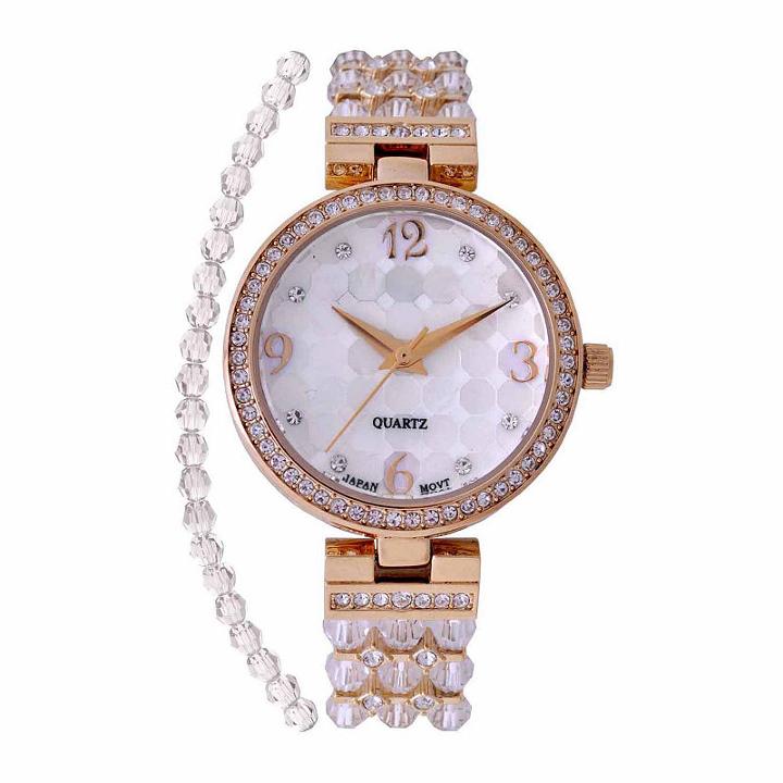 Croton Clear Swarovski Womens Clear 2-pack Watch Boxed Set-cn207563ylcr