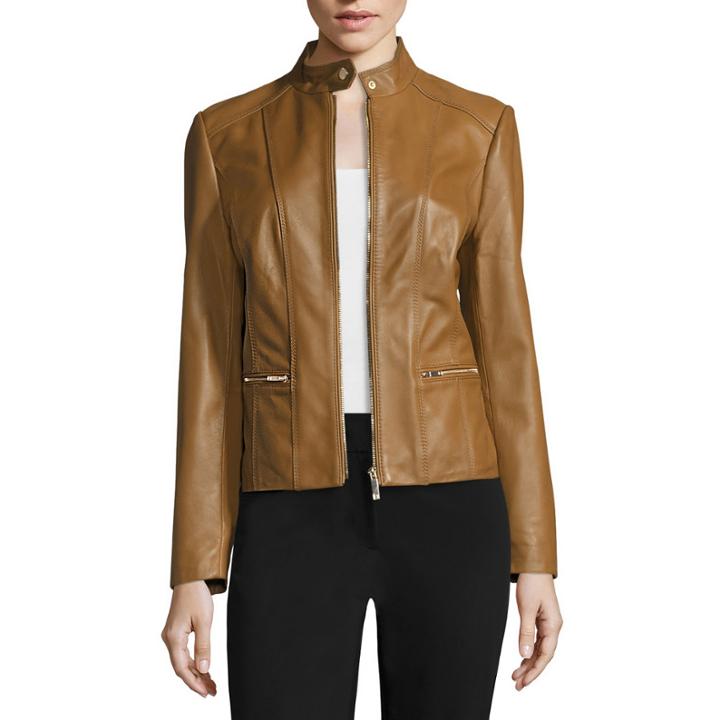 Liz Claiborne Zip-front Leather Jacket