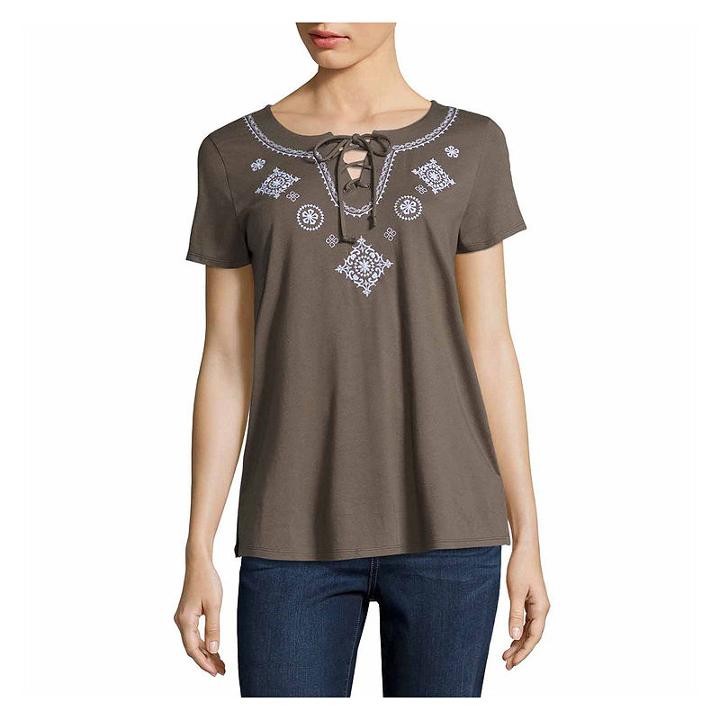 St. John's Bay Short Sleevet-shirt - Tall