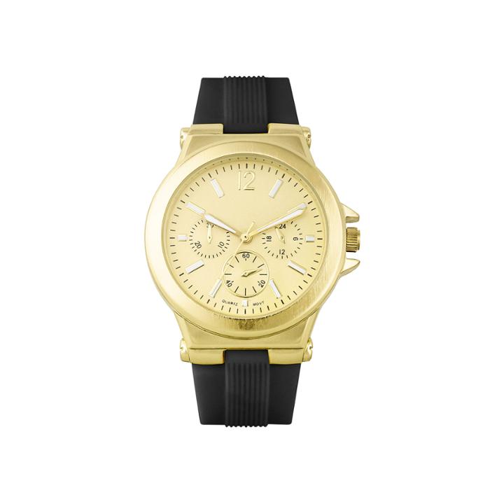 Womens Black Silicone Strap Boyfriend Watch