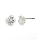 Sparkle Allure&trade; Cubic Zirconia Silver-plated Brass Swirl Stud Earrings