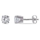 Lab Created White Sapphire 5mm Round Stud Earrings