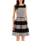 Tiana B. Sleeveless Geo Print Colorblock Fit-and-flare Dress