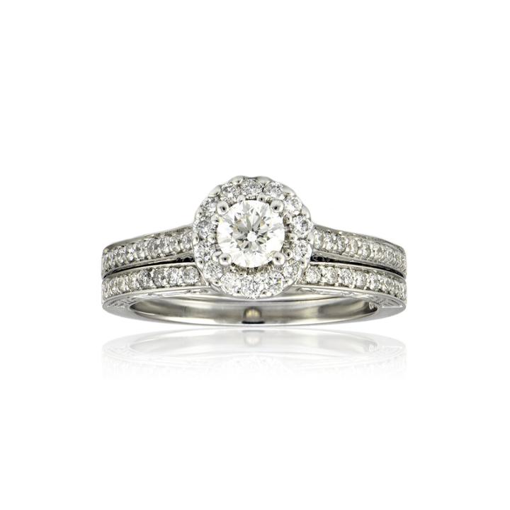 Limited Quantities 1-1/0 Ct. T.w. Diamond Bridal Ring Set