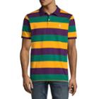Us Polo Assn. Embroidered Long Sleeve Stripe Jersey Polo Shirt