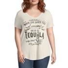 Short Sleeve V-neck Graphic Tee - Plus