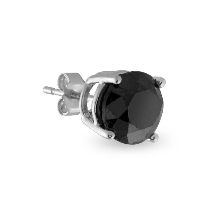 Single 3/8 Ct. T.w. Black Diamond 14k White Gold Stud Earring