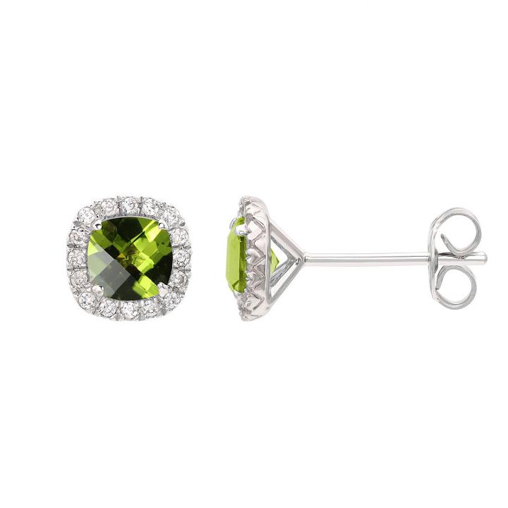 Genuine Green Peridot 1/4 Inch Stud Earrings