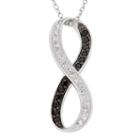 Diamonart Womens 7/8 Ct. T.w. Black Cubic Zirconia Sterling Silver Pendant Necklace