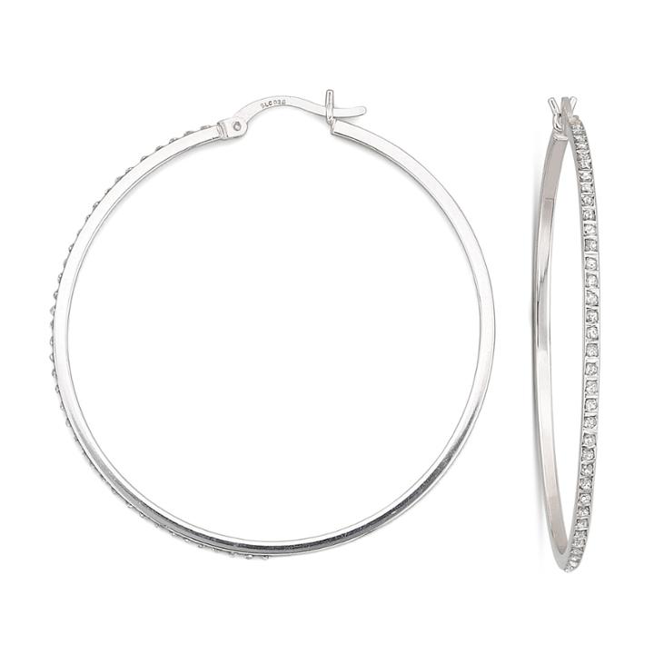 Diamond Fascination&trade; 48.7mm Round Hoop Earrings