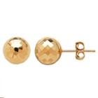 Limited Quantities! 14k Yellow Gold 9.5mm Faceted Stud Earrings