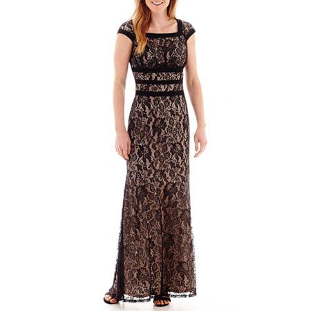 Melrose Cap-sleeve Lace Long Dress