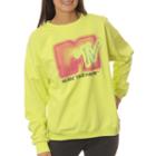 Mtv Juniors' Graffiti Logo Neon Crewneck Graphic Sweatshirt