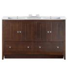59-in. W Floor Mount Walnut Vanity Set For 1 Holedrilling