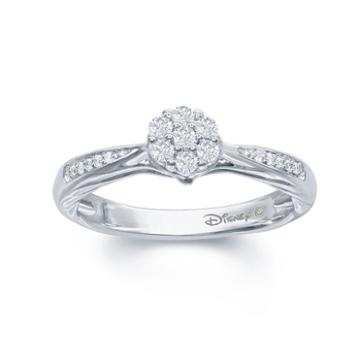 Enchanted Disney Fine Jewelry 1/5 C.t.t.w. Diamond 10k White Gold Disney Princess Gown Ring