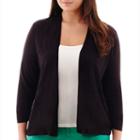 Worthington 3/4-sleeve Open-front Cardigan Sweater - Plus