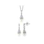 Womens 2-pc. Diamond Accent White Pearl Sterling Silver Jewelry Set