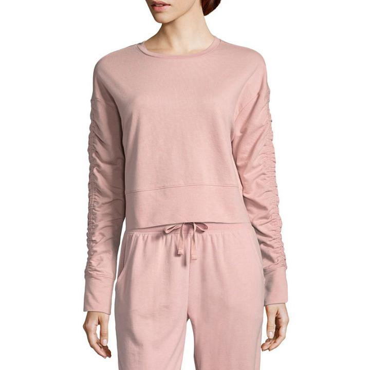 Flirtitude Ruched Sleeve Sweatshirt - Juniors