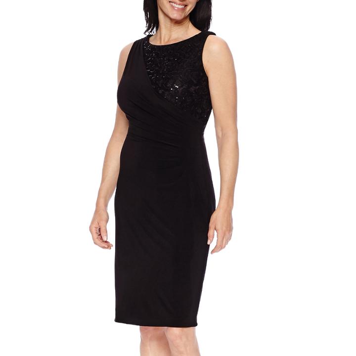 R & M Richards Sleeveless Lace Sheath Dress