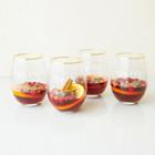 Cathy's Concepts Be Merry Gold Rim 4-pc. Stemless Wine Glass