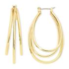 Liz Claiborne Gold-tone Layered Oval Hoop Earrings