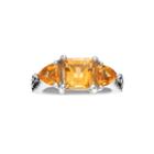 Journee Collection Diamond Accent & Genuine Citrine Sterling Silver Ring