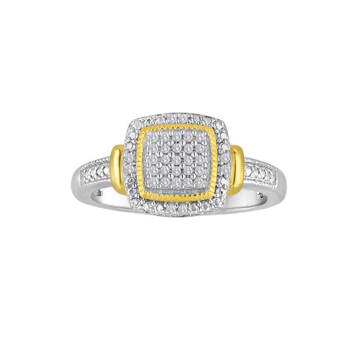 1/10 Ct. T.w. Diamond Two-tone Frame Ring