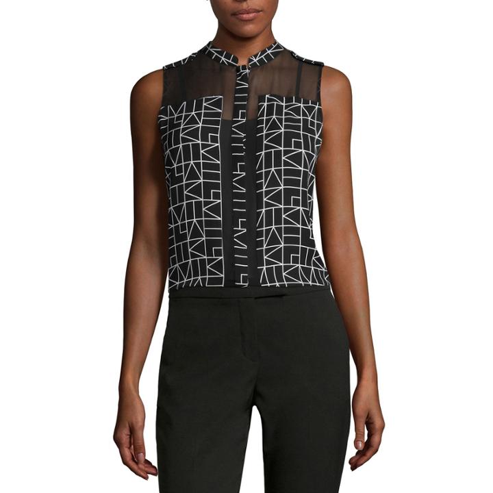 Worthington Sheer Colorblock Blouse - Tall