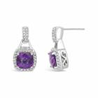 Diamond Accent Genuine Purple Amethyst Drop Earrings