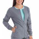 Med Couture In-seam Zip Front Warm Up Scrub Jacket - Plus