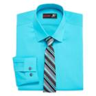 Jf J. Ferrar Long-sleeve Easy-care Dress Shirt And Tie Set