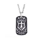 Black Stainless Steel Cross Dog Tag Pendant Necklace