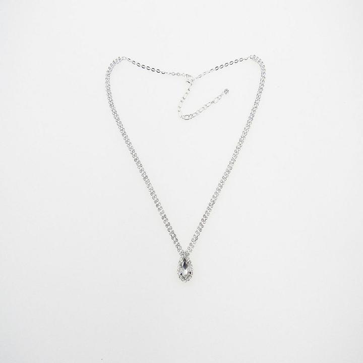 Vieste Rosa Womens Clear Brass Pendant Necklace