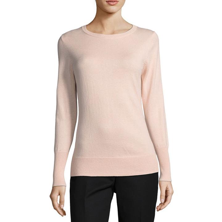 Worthington Long Sleeve Sweatshirt-petite